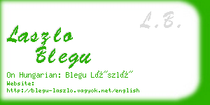 laszlo blegu business card